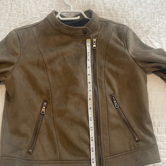 Banana Republic banded collar vegan suede moto jacket - Picture 6 of 10